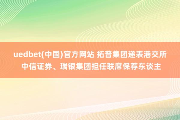 uedbet(中国)官方网站 拓普集团递表港交所 中信证券、瑞银集团担任联席保荐东谈主
