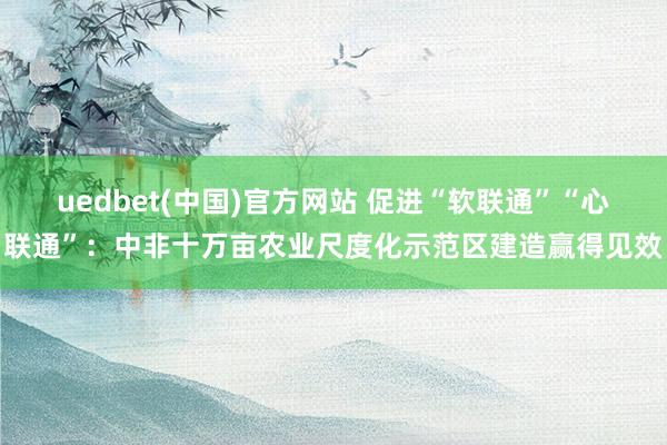 uedbet(中国)官方网站 促进“软联通”“心联通”：中非十万亩农业尺度化示范区建造赢得见效