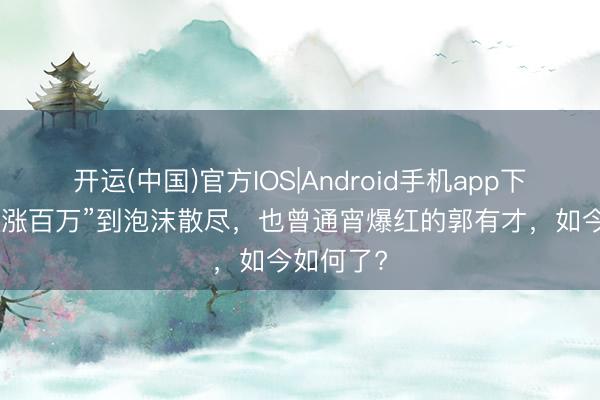 开运(中国)官方IOS|Android手机app下载 从“日涨百万”到泡沫散尽，也曾通宵爆红的郭有才，如今如何了?